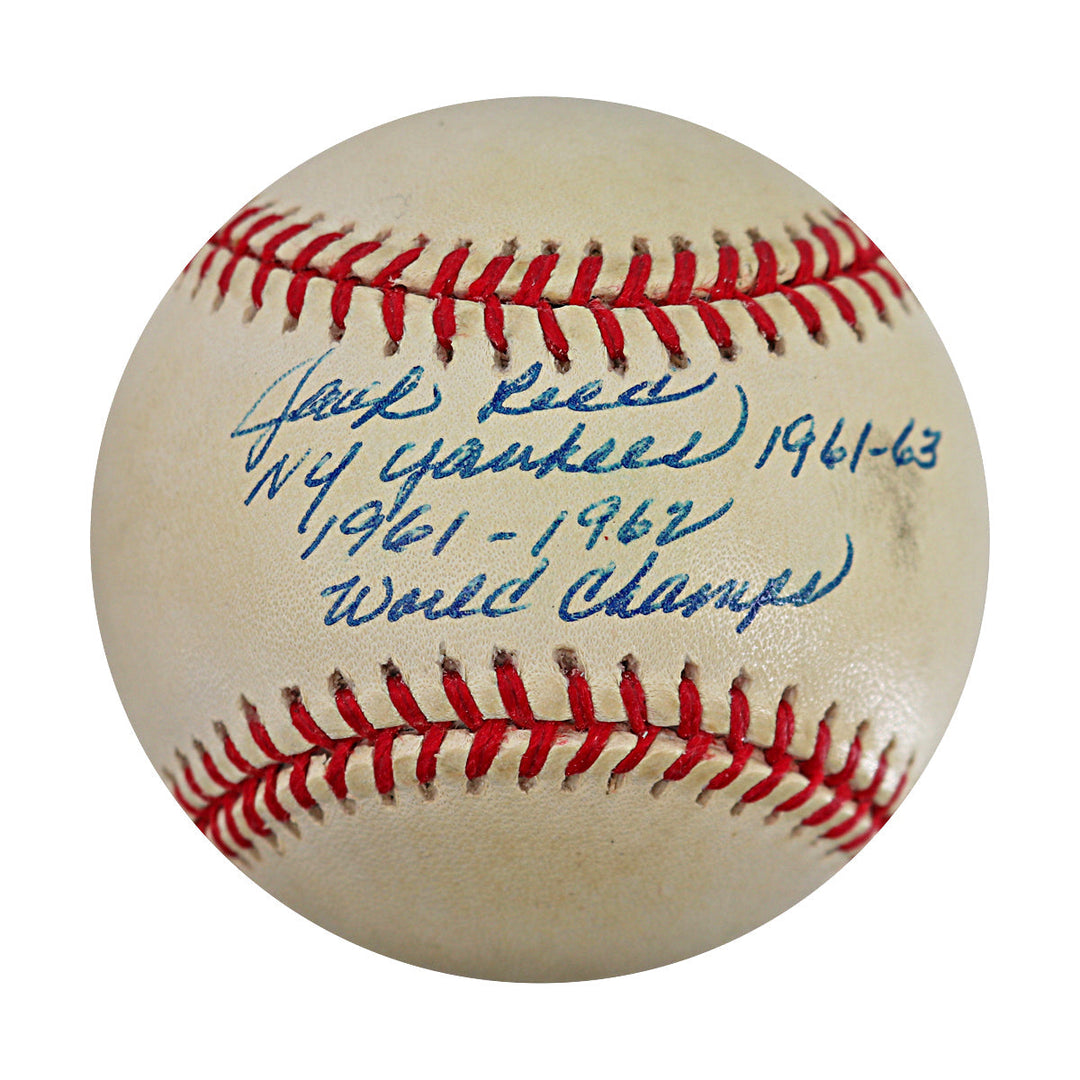 Jack Reed New York Yankees Autographed Signed Inscribed OAL Baseball (JSA COA)