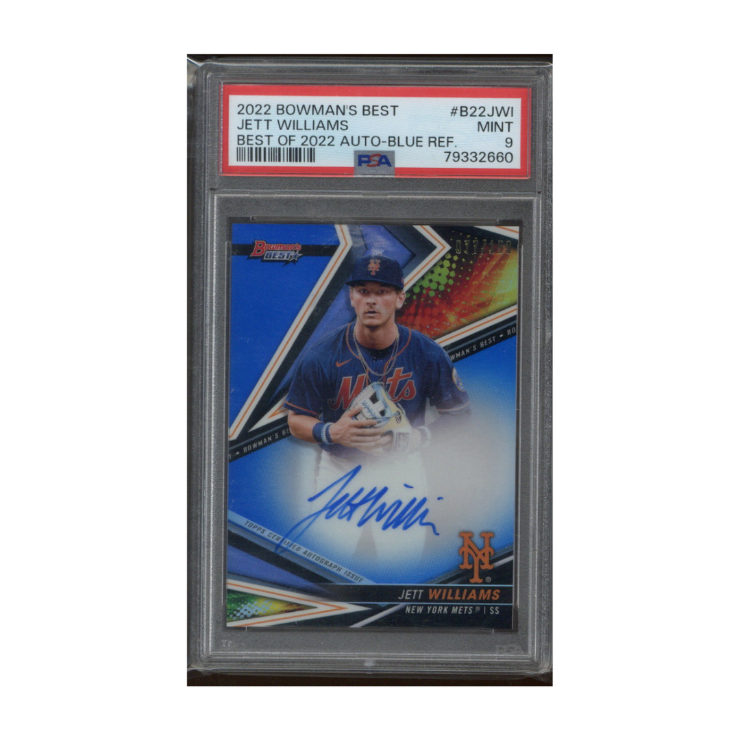 Jett Williams New York Mets Autographed Signed 2022 Bowman's Best #B22JWI (PSA 9)