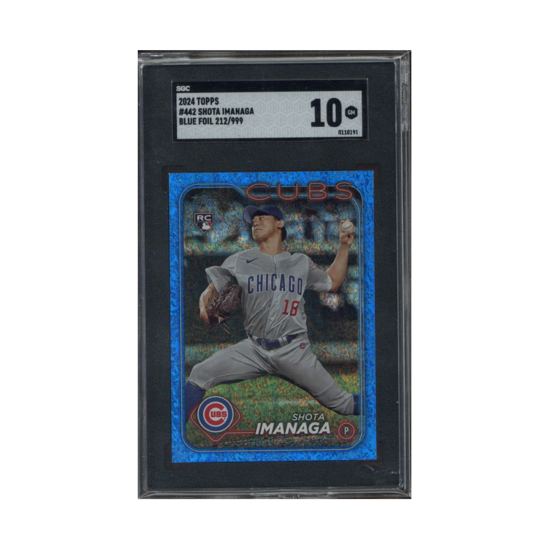 Shota Imanaga Chicago Cubs 2024 Topps #442 Blue Foil 212/999 (SGC 10 #0110191)