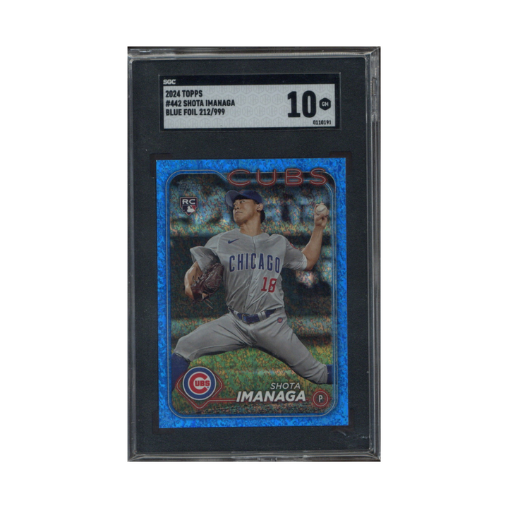 Shota Imanaga Chicago Cubs 2024 Topps #442 Blue Foil 212/999 (SGC 10 #0110191)