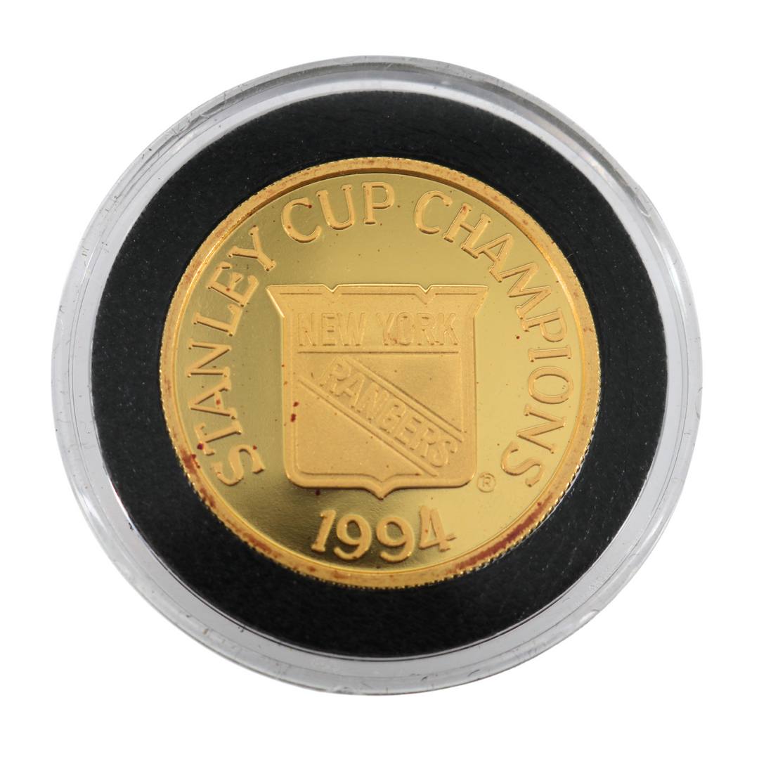 1994 New York Rangers Stanley Cup Champions .9999 Fine Gold 1 Troy Oz L/E Coin
