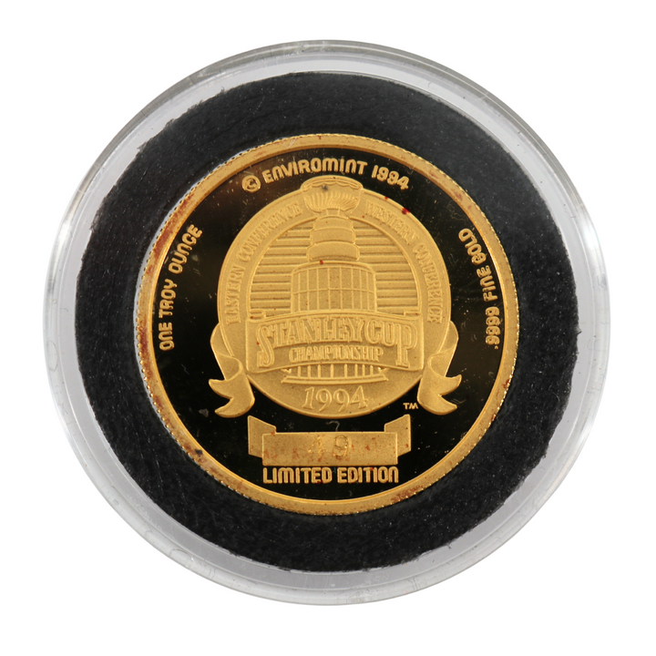 1994 New York Rangers Stanley Cup Champions .9999 Fine Gold 1 Troy Oz L/E Coin