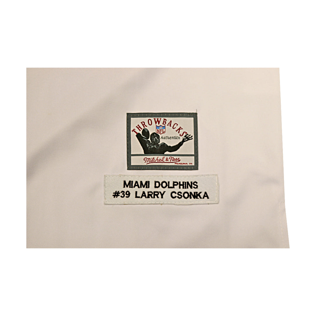 Larry Csonka Miami Dolphins Mitchell & Ness White Jersey Size 52