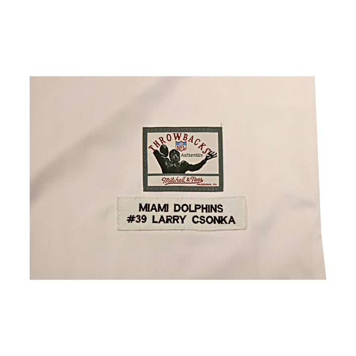 Larry Csonka Miami Dolphins Mitchell & Ness White Jersey Size 52