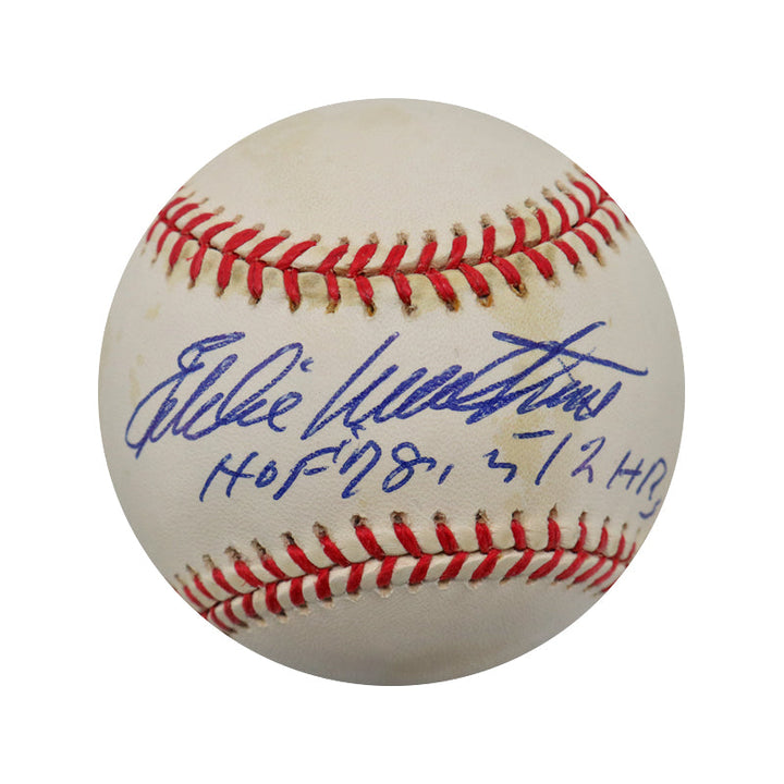 Eddie Matthews Braves Autographed Signed Inscribed Leonard Coleman ONL Baseball (PSA Holo)