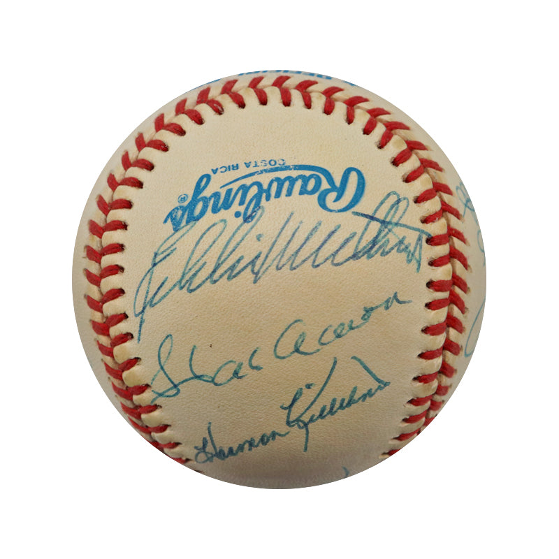 Mantle, Williams, Mays, Jackson 11 Signature OAL Bobby Brown 500 HR Hitters Ball (JSA LOA)