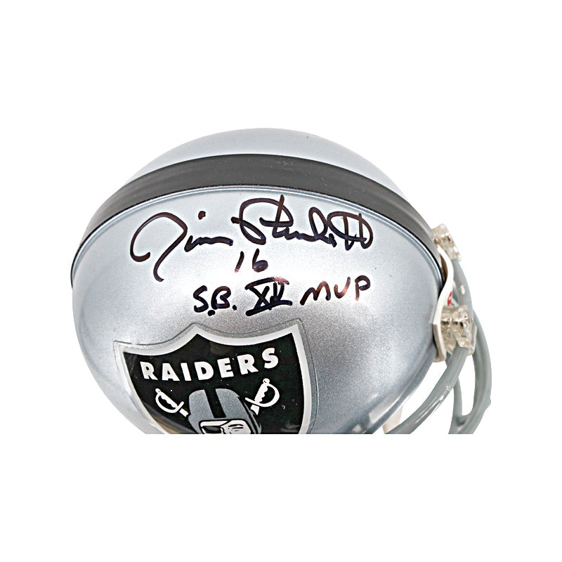 Jim Plunkett Oakland Raiders Autographed Signed Inscribed Riddell Mini Helmet (JSA COA)