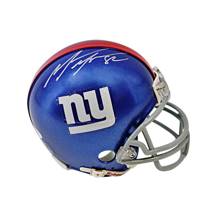 Mario Manningham New York Giants Autographed Signed Riddell Mini Football Helmet (JSA & Sports Memorabilia COA)