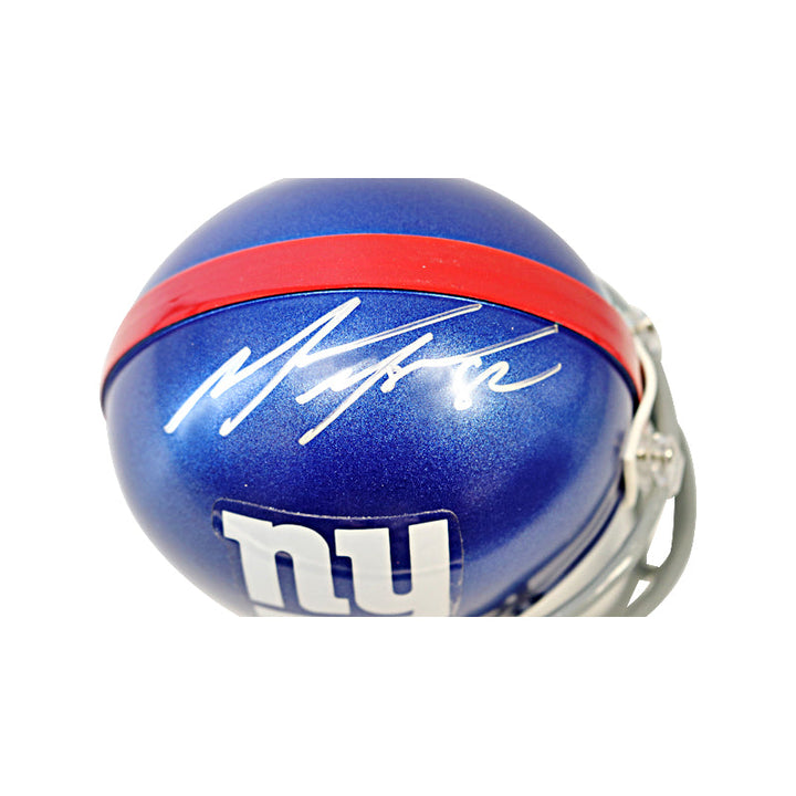 Mario Manningham New York Giants Autographed Signed Riddell Mini Football Helmet (JSA & Sports Memorabilia COA)