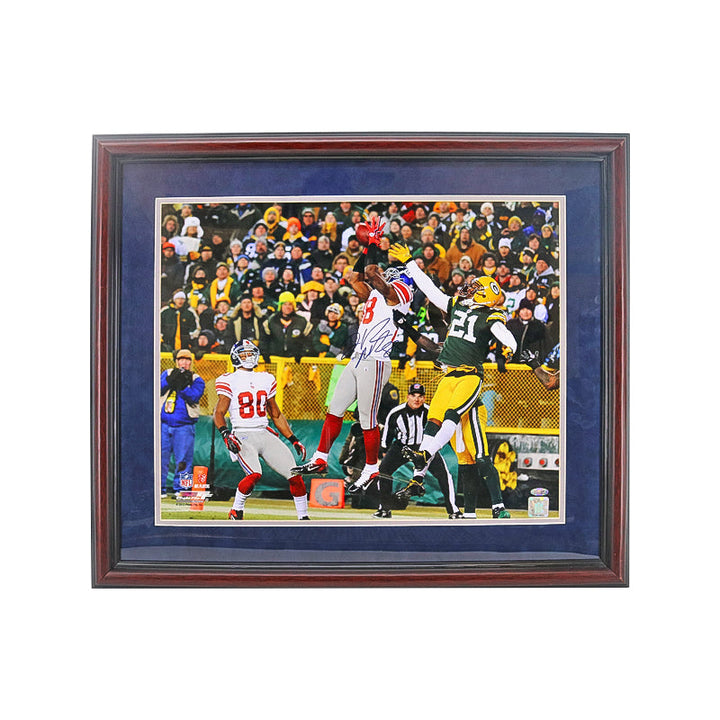 Hakeem Nicks New York Giants Autographed Signed Framed 16x20 Touchdown Against Packers Photo (Steiner COA)