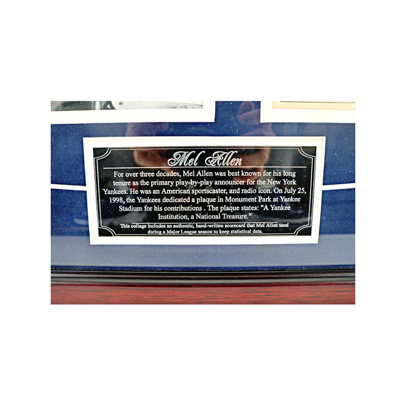 Mel Allen 1949 AL Pitchers Framed Stat Sheet (Steiner COA)