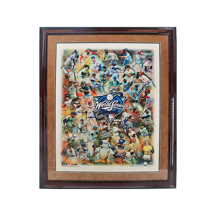 Multi Autographed Signed World Series MVP Framed Poster (Steiner COA & MLB Auth)