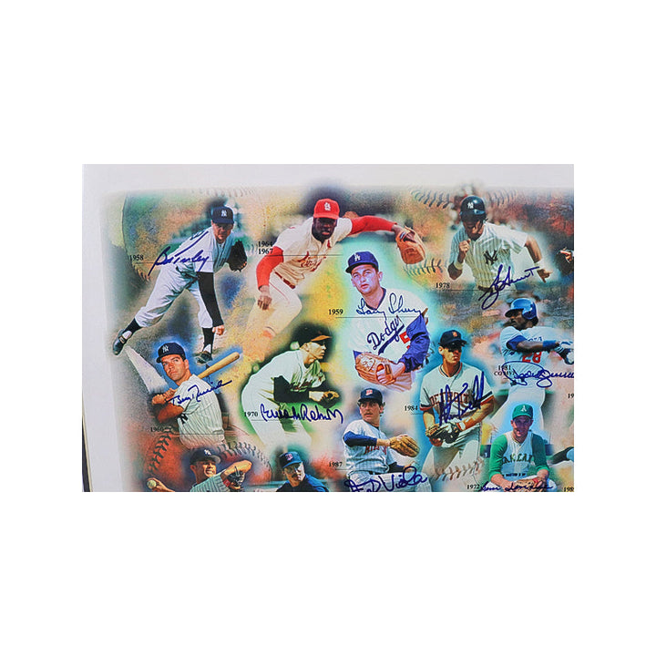 Multi Autographed Signed World Series MVP Framed Poster (Steiner COA & MLB Auth)