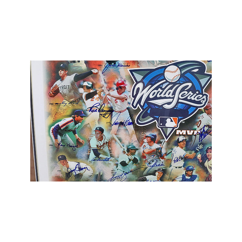 Multi Autographed Signed World Series MVP Framed Poster (Steiner COA & MLB Auth)