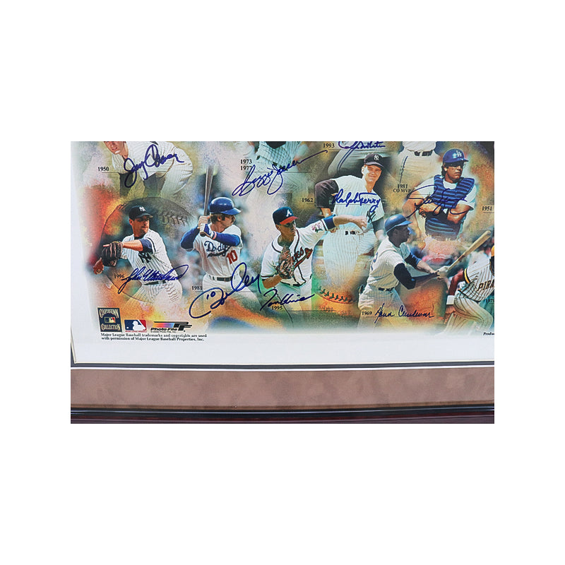 Multi Autographed Signed World Series MVP Framed Poster (Steiner COA & MLB Auth)