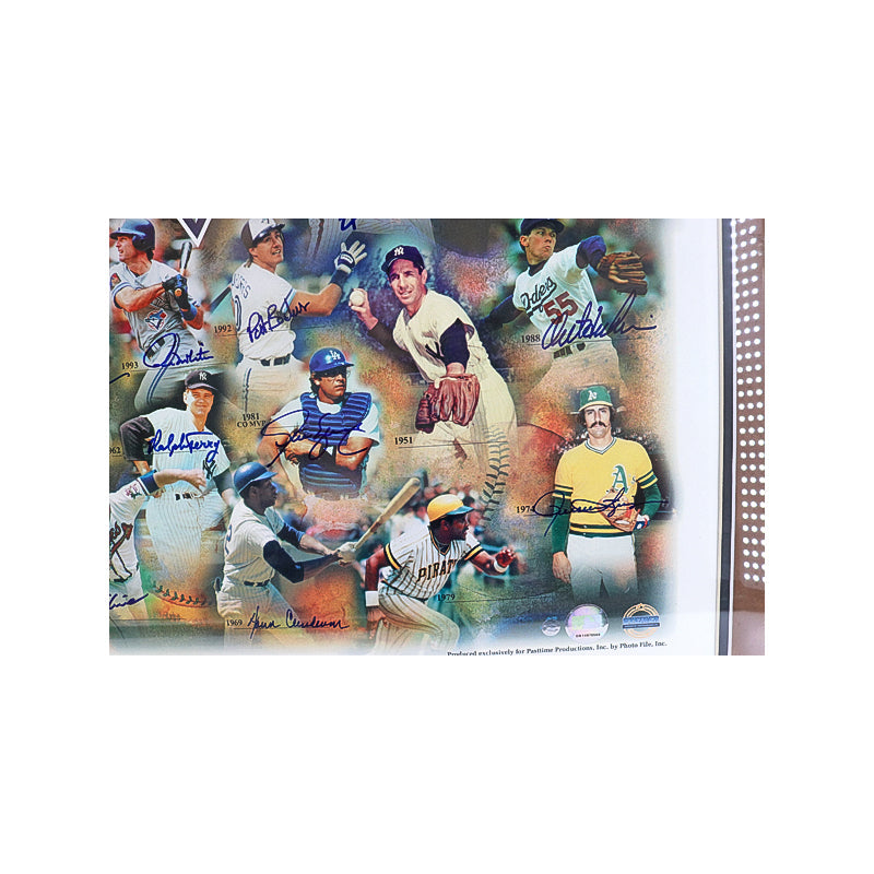 Multi Autographed Signed World Series MVP Framed Poster (Steiner COA & MLB Auth)
