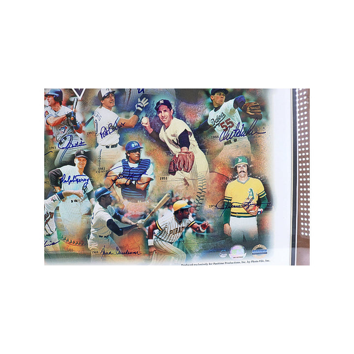 Multi Autographed Signed World Series MVP Framed Poster (Steiner COA & MLB Auth)