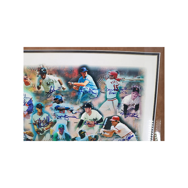 Multi Autographed Signed World Series MVP Framed Poster (Steiner COA & MLB Auth)