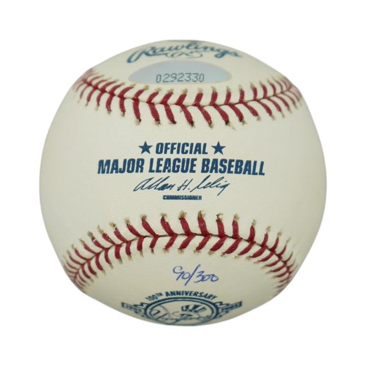 Roger Clemens New York Yankees Autographed Inscribed 100th Anniversary Logo Baseball LE 90/300 Steiner Holo Only