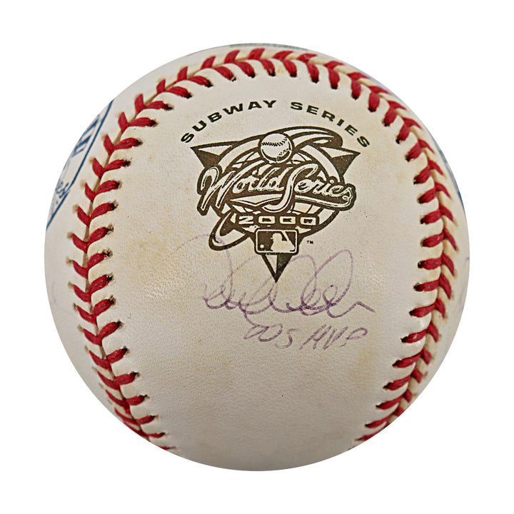 Derek Jeter, Joe Torre, & Bobby Valentine New York Yankees Mets Autographed Signed Inscribed 2000 World Series Logo Baseball LE 13/102 (All American Collectibles LOA)