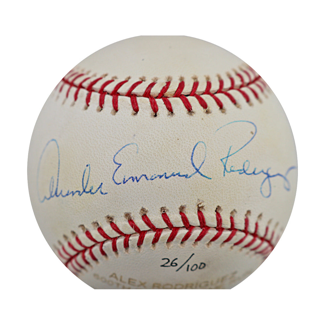 Alex Rodriguez New York Yankees Autographed Signed Inscribed Full Name 600th Career Home Run Engraved OMLB Baseball LE 26/100 (Arod Holo)