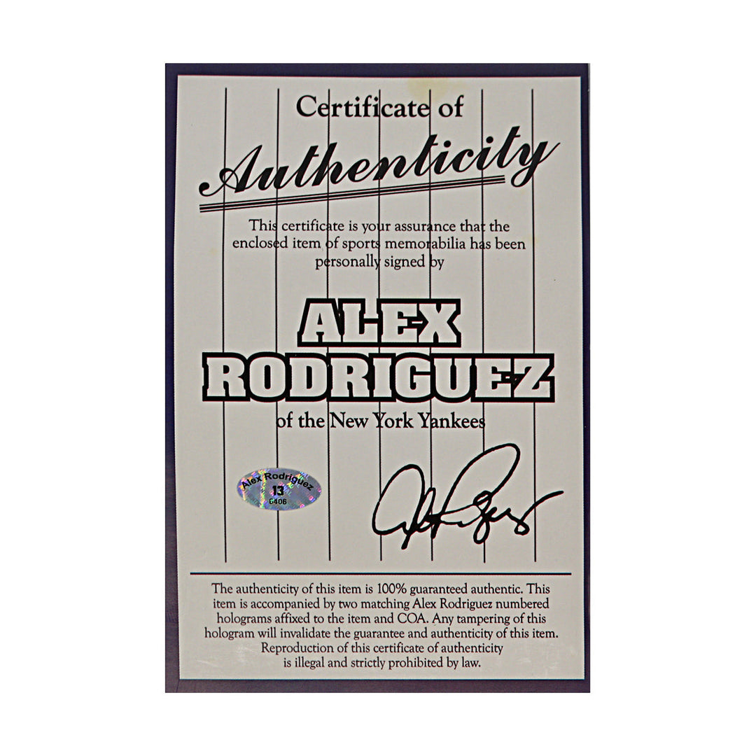 Alex Rodriguez New York Yankees Autographed Signed Inscribed Full Name 600th Career Home Run Engraved OMLB Baseball LE 26/100 (Arod Holo)