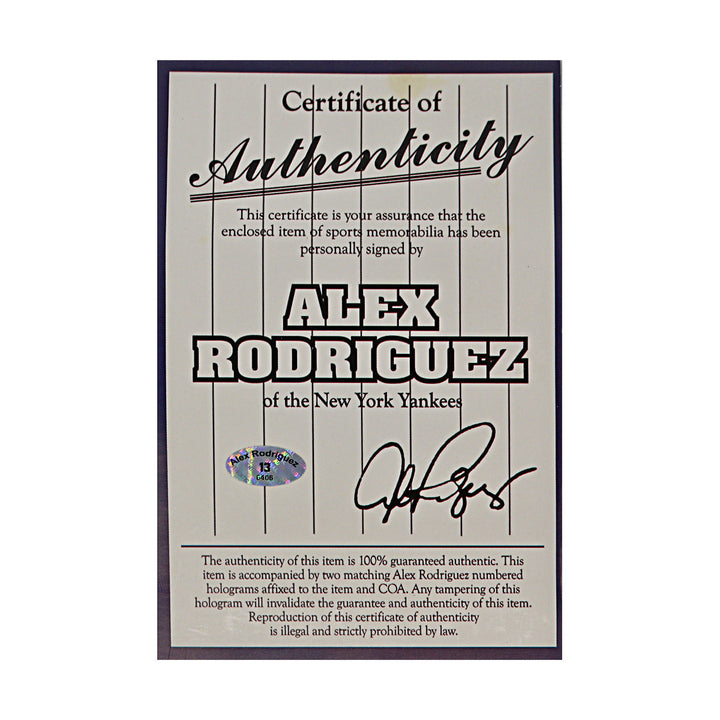 Alex Rodriguez New York Yankees Autographed Signed Inscribed Full Name 600th Career Home Run Engraved OMLB Baseball LE 26/100 (Arod Holo)