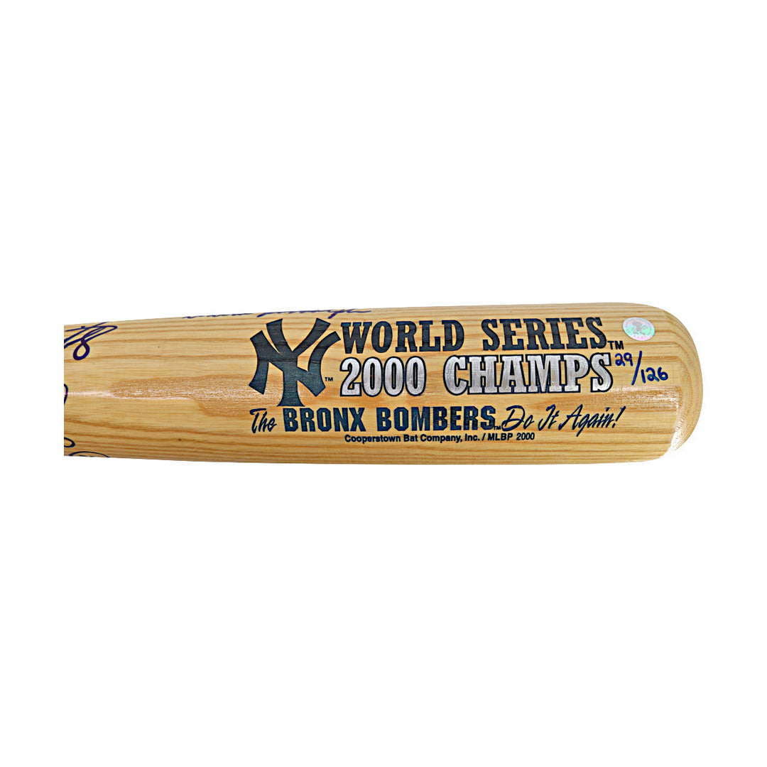 Jeter, Rivera, Pettitte, 2000 New York Yankees Team Autographed Signed 29 Autos Cooperstown Bat LE 29/126 (All American Collectibles LOA)