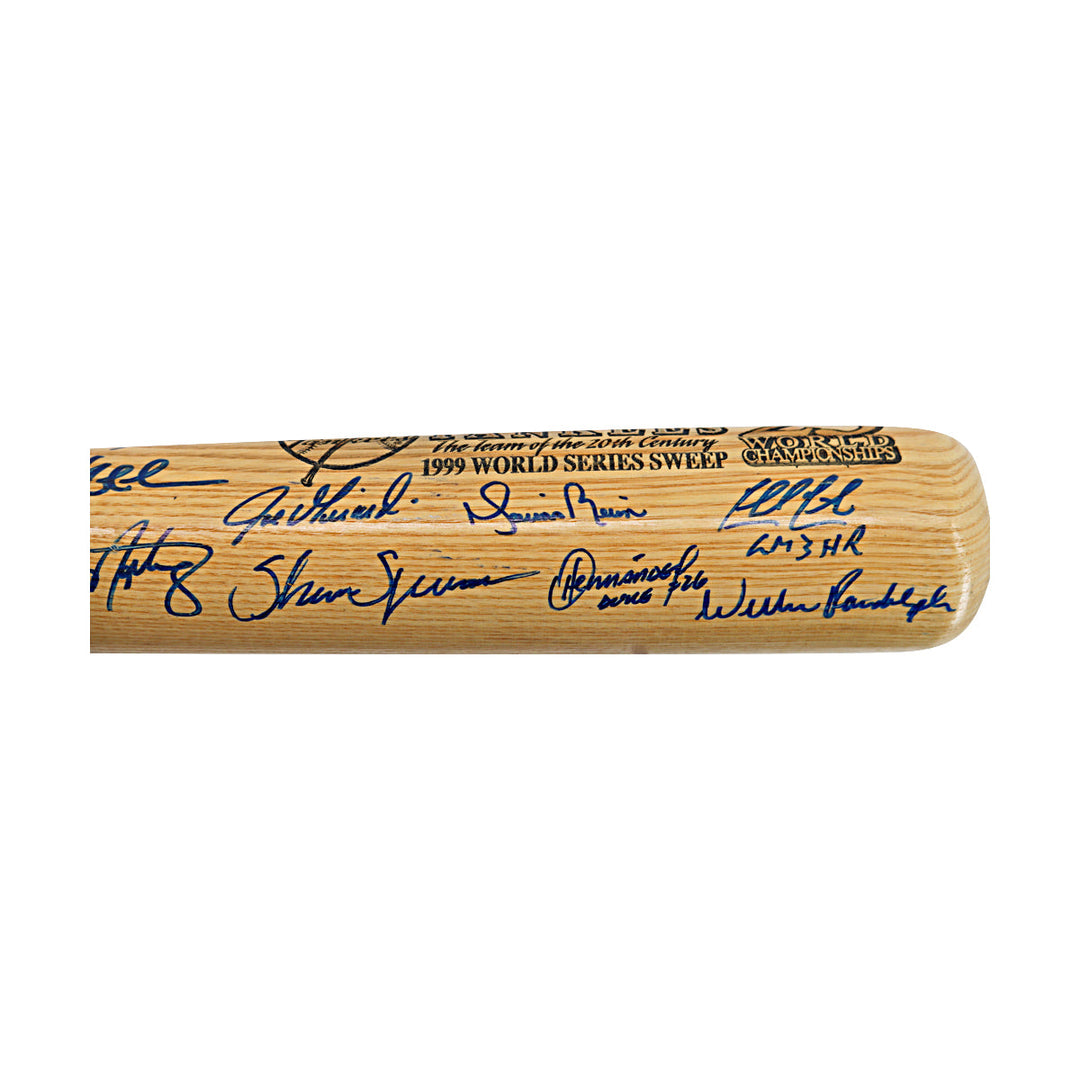 Jeter, Rivera, Pettitte, Williams 1999 New York Yankees Team Autographed Signed 26 Autos Cooperstown Bat LE 10/99 (All American Collectibles LOA)