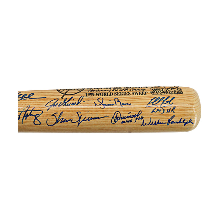 Jeter, Rivera, Pettitte, Williams 1999 New York Yankees Team Autographed Signed 26 Autos Cooperstown Bat LE 10/99 (All American Collectibles LOA)