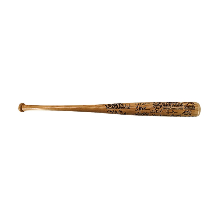 Jeter, Rivera, Pettitte, Williams 1999 New York Yankees Team Autographed Signed 26 Autos Cooperstown Bat LE 10/99 (All American Collectibles LOA)