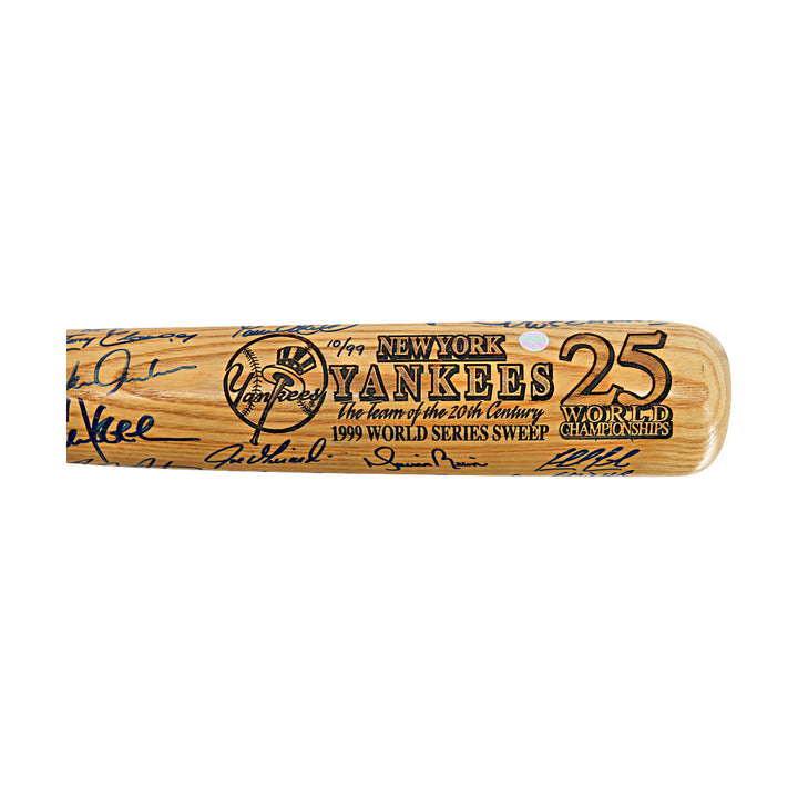Jeter, Rivera, Pettitte, Williams 1999 New York Yankees Team Autographed Signed 26 Autos Cooperstown Bat LE 10/99 (All American Collectibles LOA)