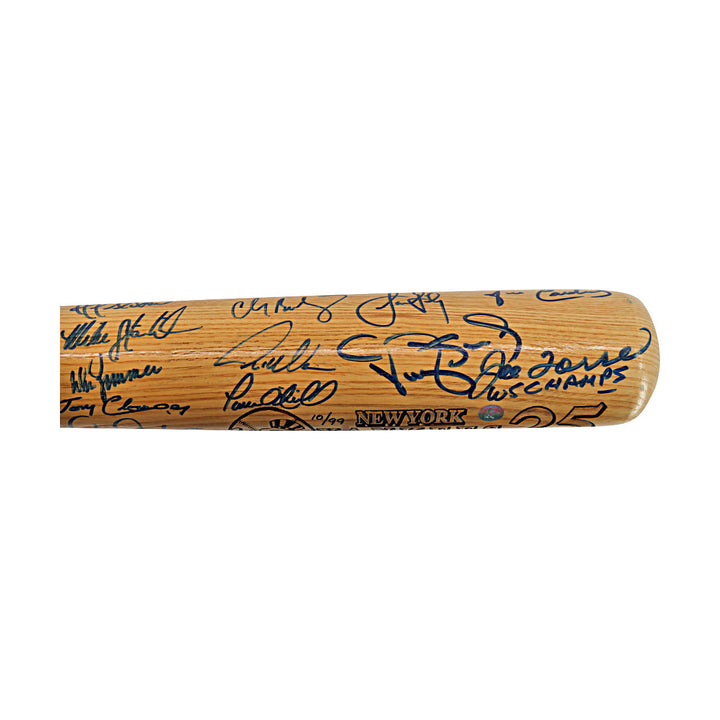 Jeter, Rivera, Pettitte, Williams 1999 New York Yankees Team Autographed Signed 26 Autos Cooperstown Bat LE 10/99 (All American Collectibles LOA)