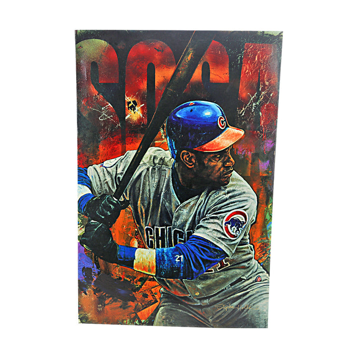 Sammy Sosa Chicago Cubs Stephen Holland Canvas LE 38/99 (All American Collectibles COA)