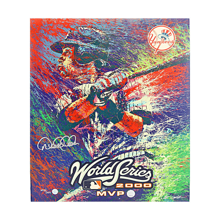 Derek Jeter New York Yankees Autographed Signed 2000 World Series MVP Bill Lopa Giclee Canvas AP 13/102 (All American Collectibles COA)