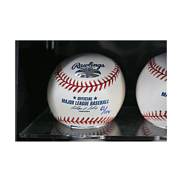 Koufax, Larsen, Johnson, Rogers Perfect Game Pitchers Multi Signed Autographed Inscribed 11 Baseball Case (All American Collectibles COAs)