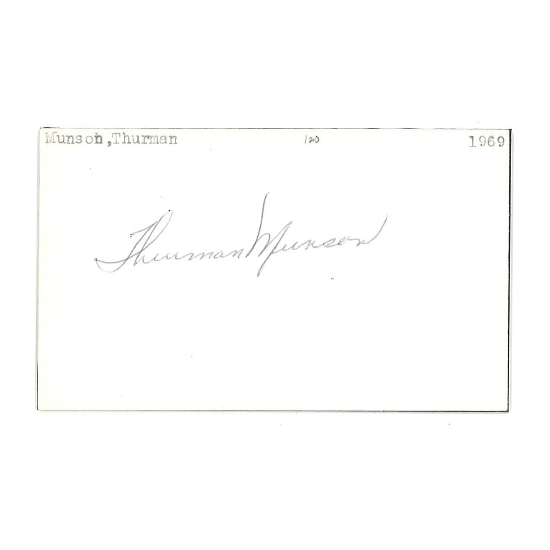 Thurman Munson New York Yankees Autographed Signed 3x5 Cut (PSA LOA #E43522)