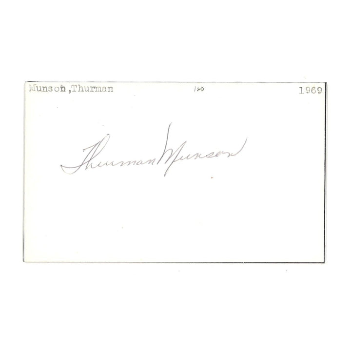 Thurman Munson New York Yankees Autographed Signed 3x5 Cut (PSA LOA #E43522)