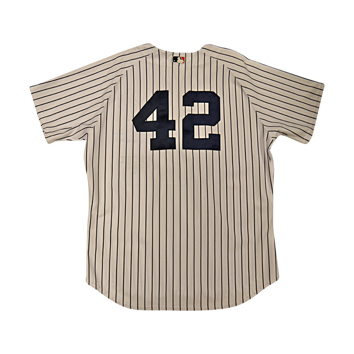 Mariano Rivera New York Yankees Autographed Signed Inscribed Stat Embroidered Majestic Authentic Jersey LE 8/42 (All American Collectibles COA)