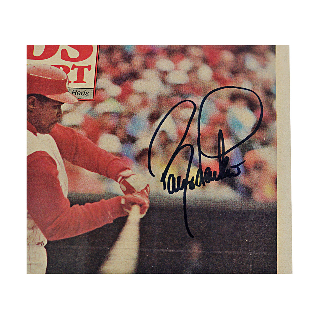 Barry Larkin Reds Autographed Signed 11x14 May 1993 Red Report Newspaper JSA COA