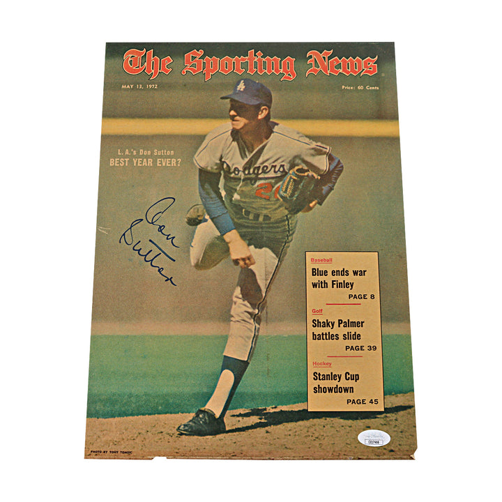 Don Sutton Dodgers Autographed Signed 11x14 The Sporting News Cover (JSA COA)