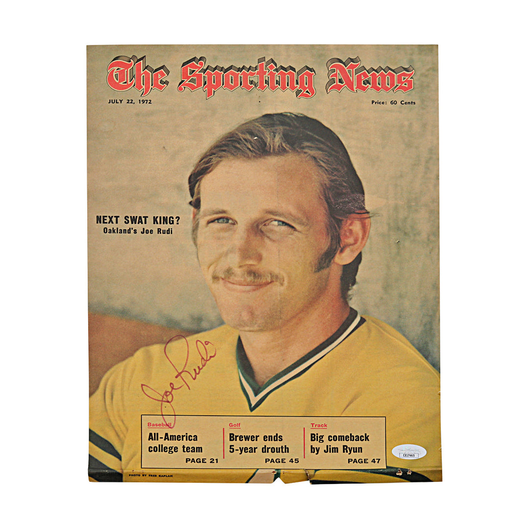 Joe Rudi Athletics Autographed Signed 11x14 The Sporting News Cover (JSA COA) 