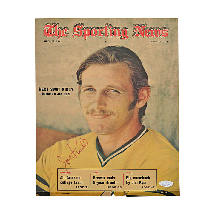 Joe Rudi Athletics Autographed Signed 11x14 The Sporting News Cover (JSA COA) 