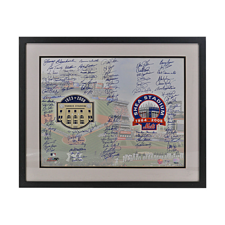 Jeter, Carter, Wright Yankees Mets Team Signed 2008 New York Stadium Closure 97 Autos 16x20 Framed Photo (MLB Auth)