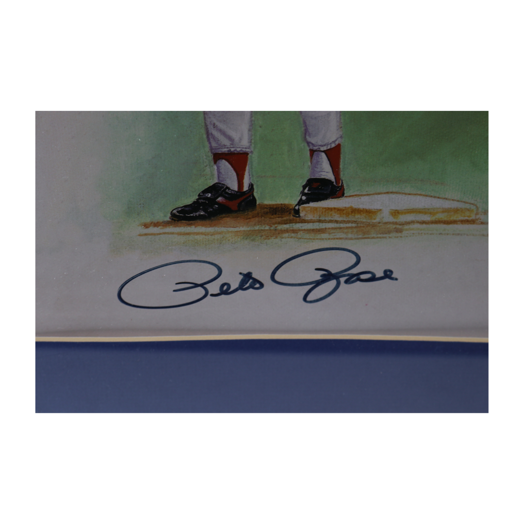 Aaron, Rose, Henderson, Ryan Autographed Signed Framed Ron Lewis Litho (JSA LOA)