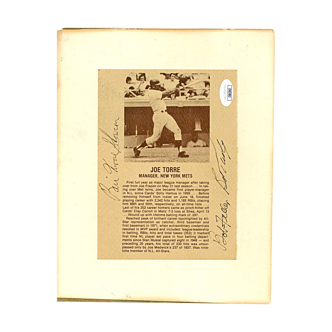 Bob Feller Moose Skowron Bob Turley Yankees Indians Multi Signed Autographed Book Page (JSA COA #CE61343)