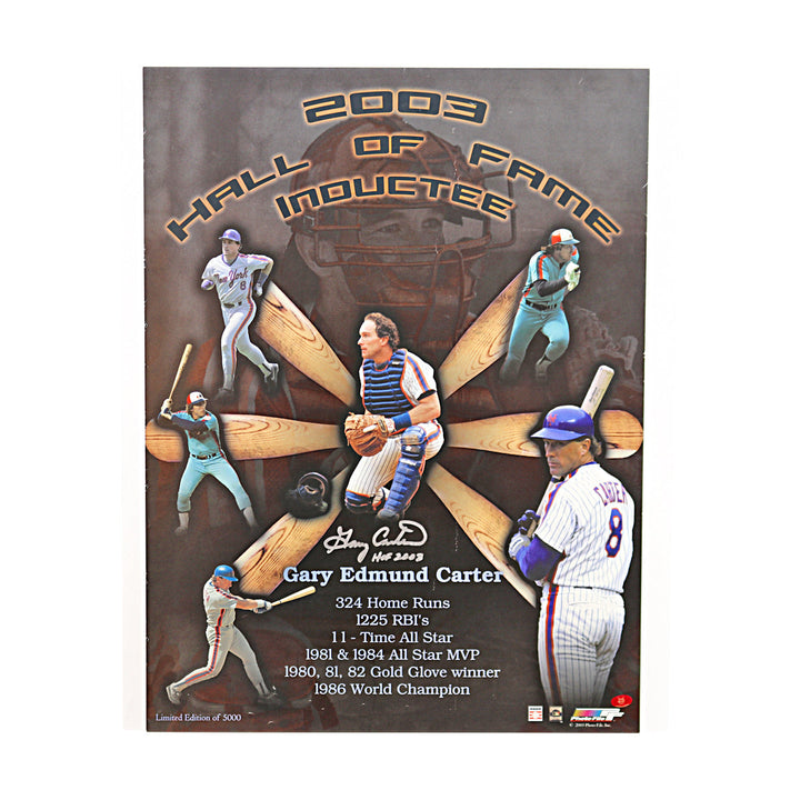 Gary Carter Mets Expos Autographed Signed Inscribed 18x24 Hall Of Fame Poster (Carter Holo)