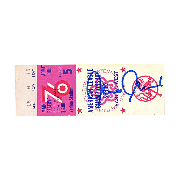 Chris Chambliss New York Yankees Autographed Signed 1976 ALCS Ticket Stub Sec 18 Row H Seat 15 (JSA COA #CE61326) 