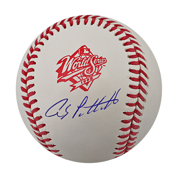Andy Pettitte New York Yankees Autographed 1998 World Series Logo Baseball Fanatics/MLB Auth