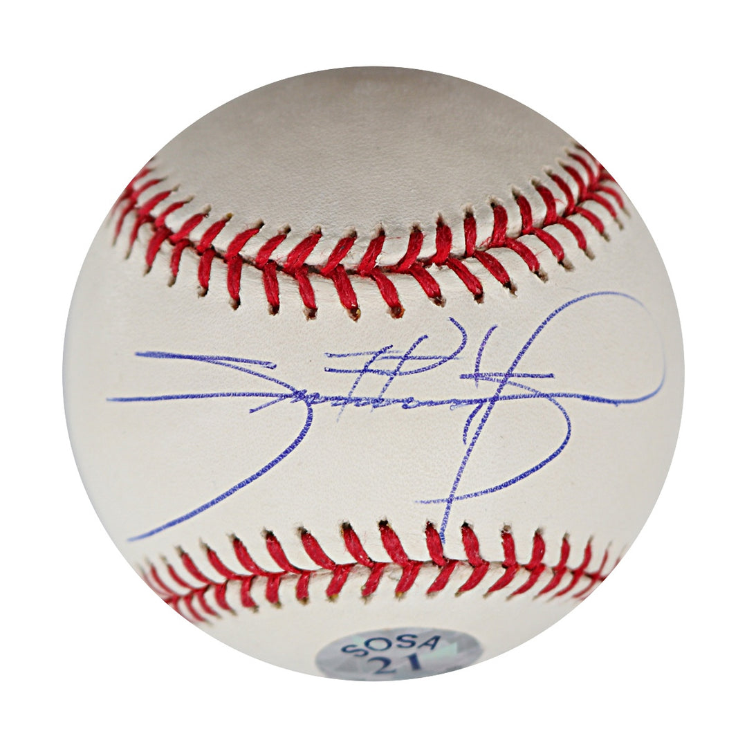 Sammy Sosa Chicago Cubs Autographed OMLB Baseball JSA COA